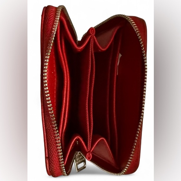 Steve Madden Red Card Holder with Gold Accents - Picture 3 of 3